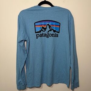Patagonia Responsibili-Tee Long Sleeve hiking Shirt Men’s size S Relay Blue